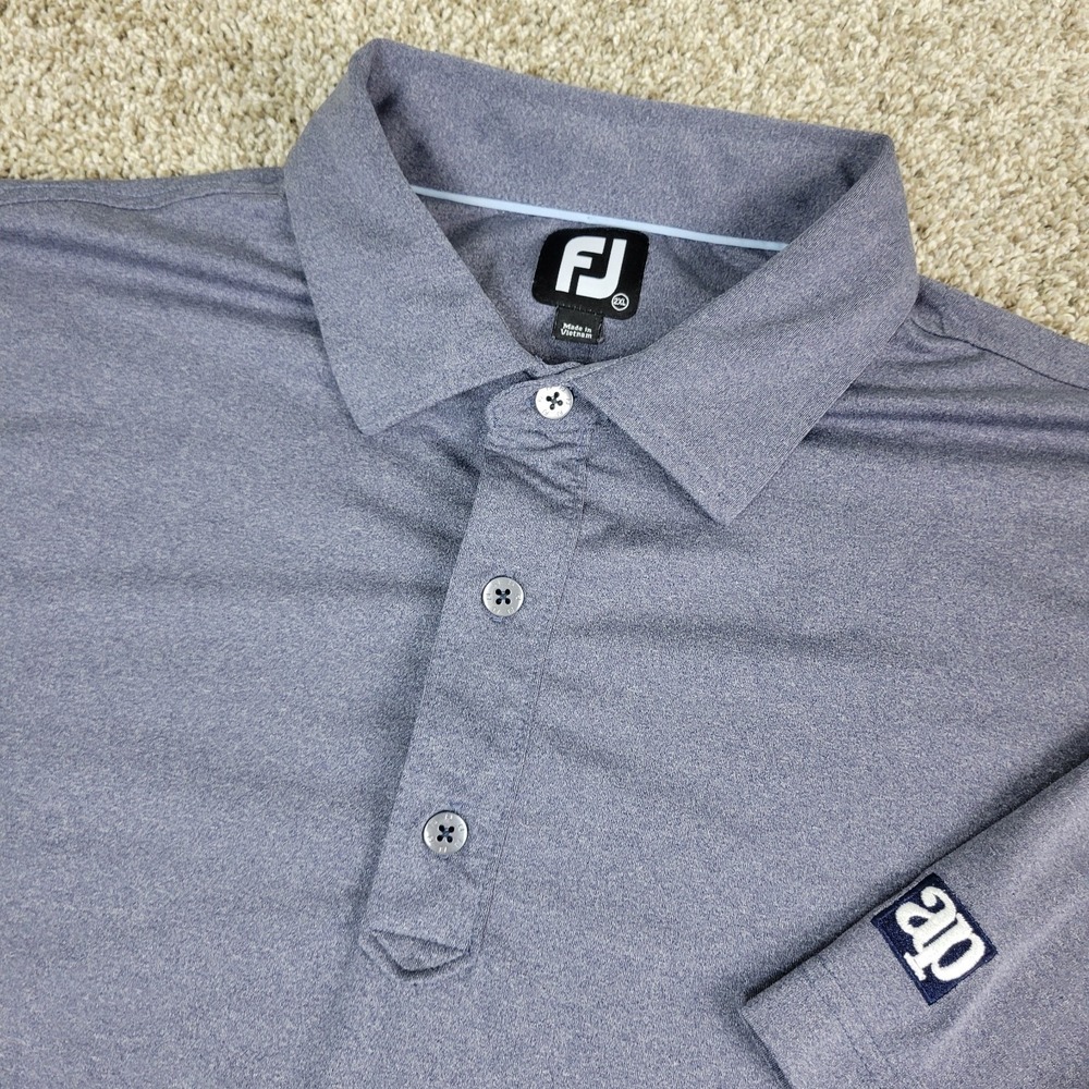 FootJoy Mens 2XL Solid Gray‎ Performance Stretch Golf Polo Short Sleeve